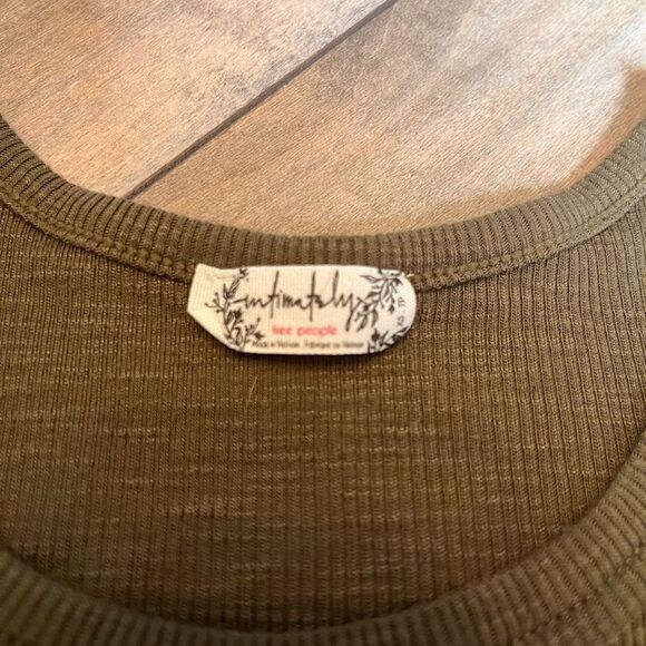 Free People Green Casual Ribbed Tank Top Women XS - Picture 3 of 4